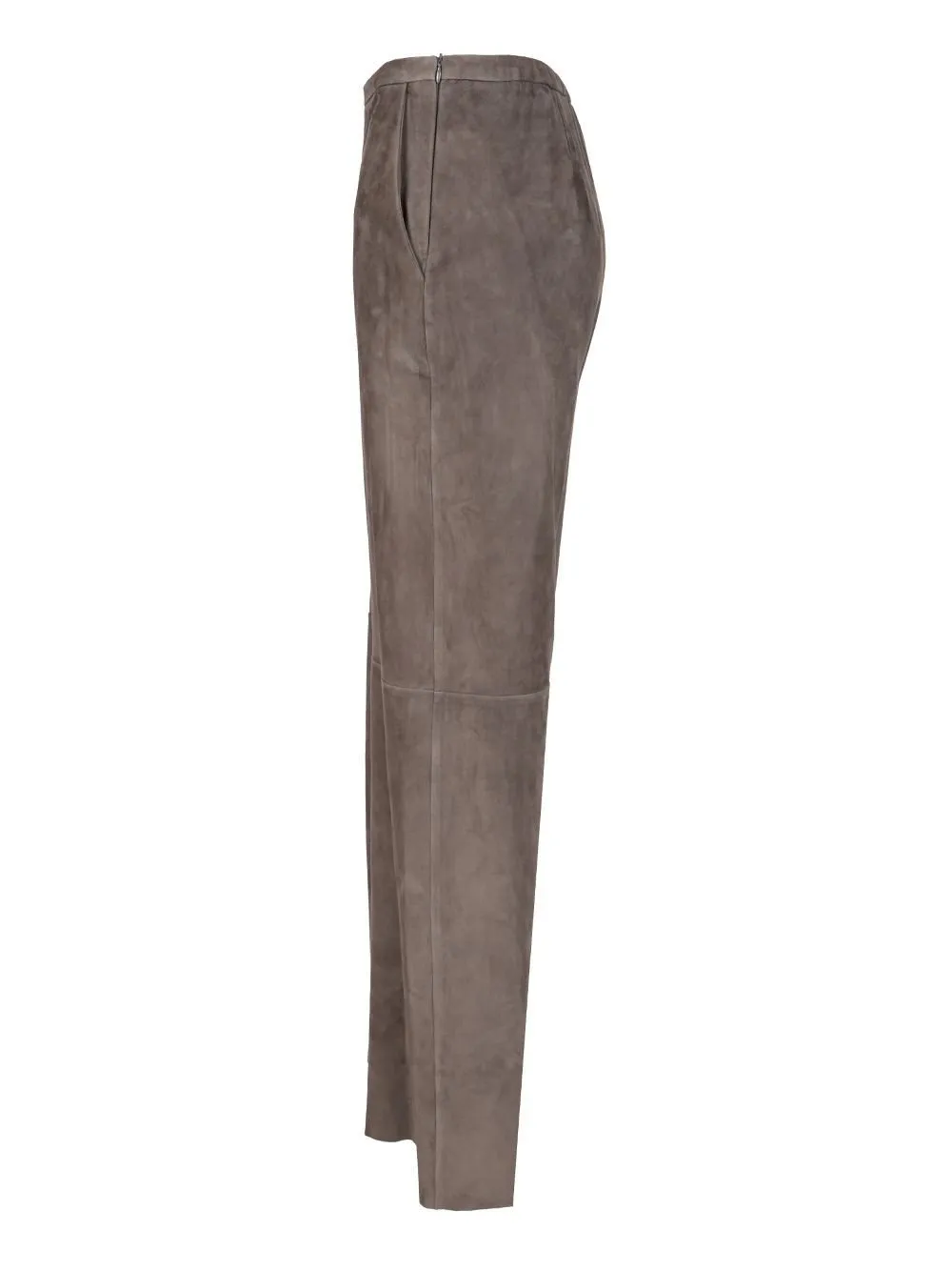 Wide-Leg Suede Trousers