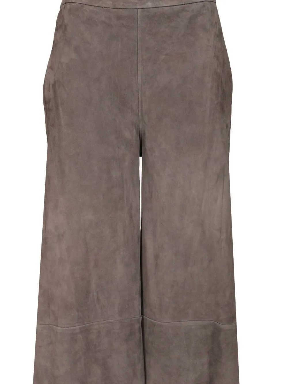 Wide-Leg Suede Trousers