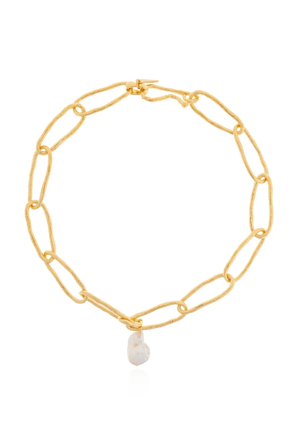 Link Necklace With Pearl Charm