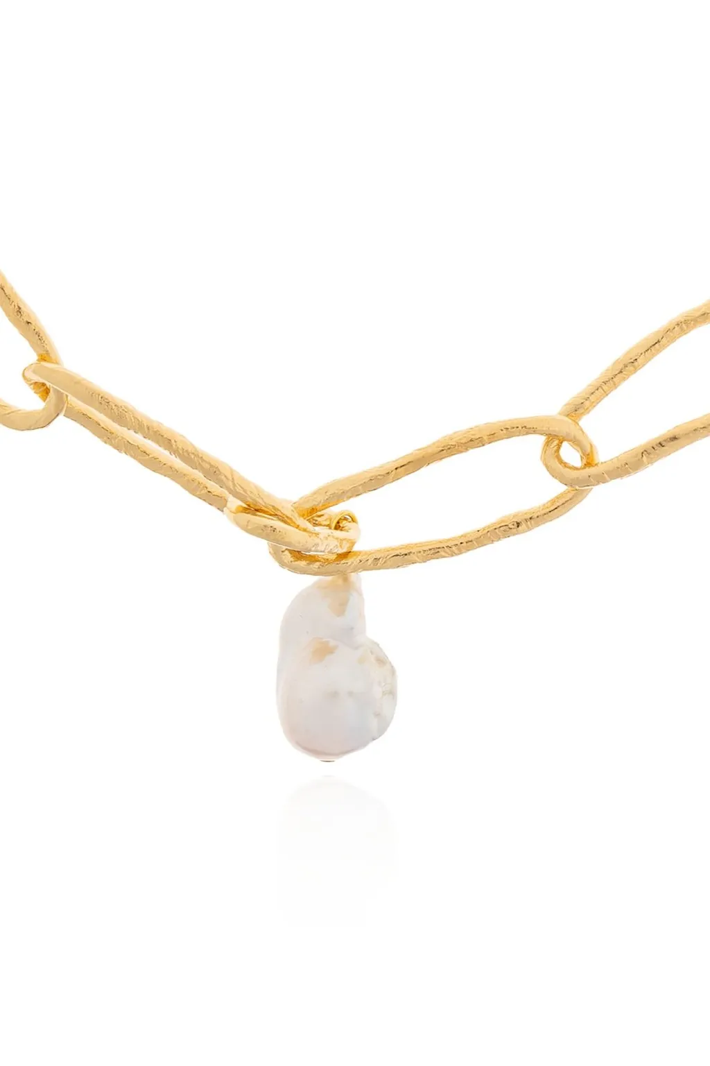 Link Necklace With Pearl Charm