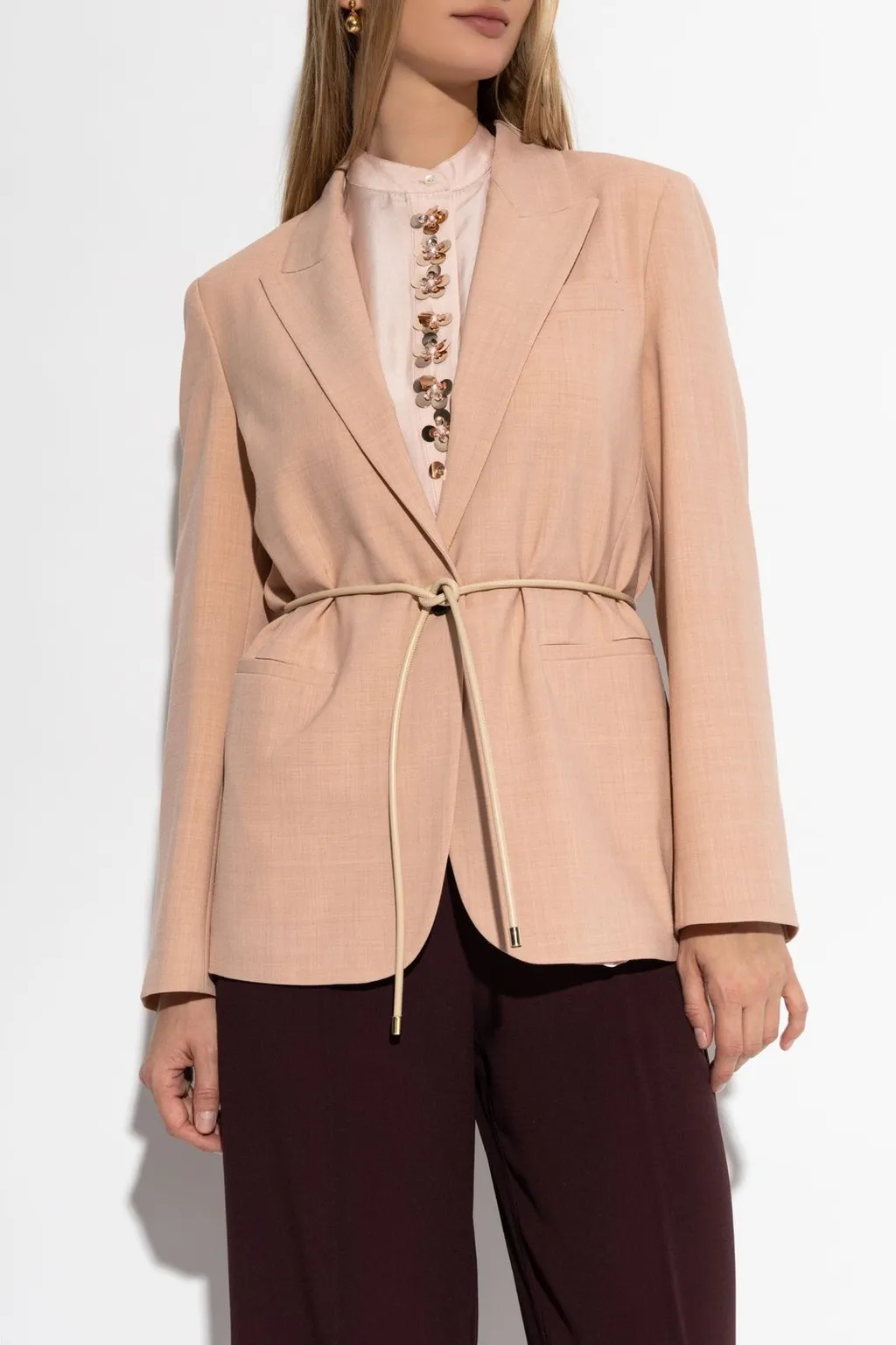 Single-Breasted Blazer With Belt