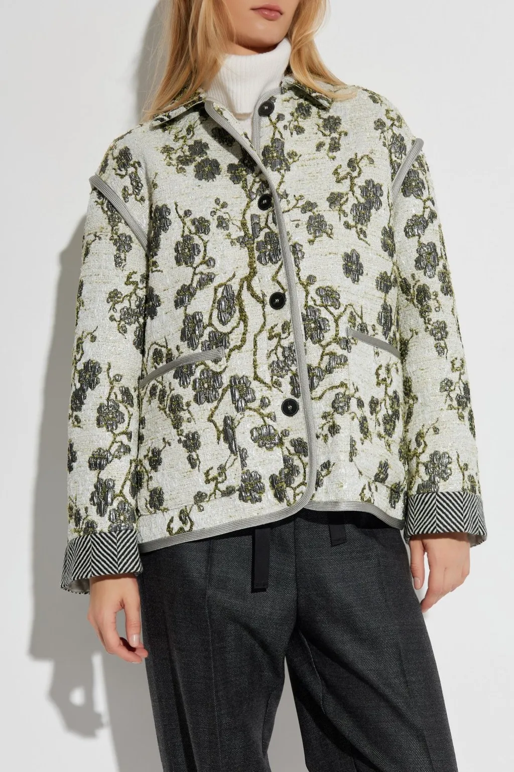 Floral Jacquard Jacket