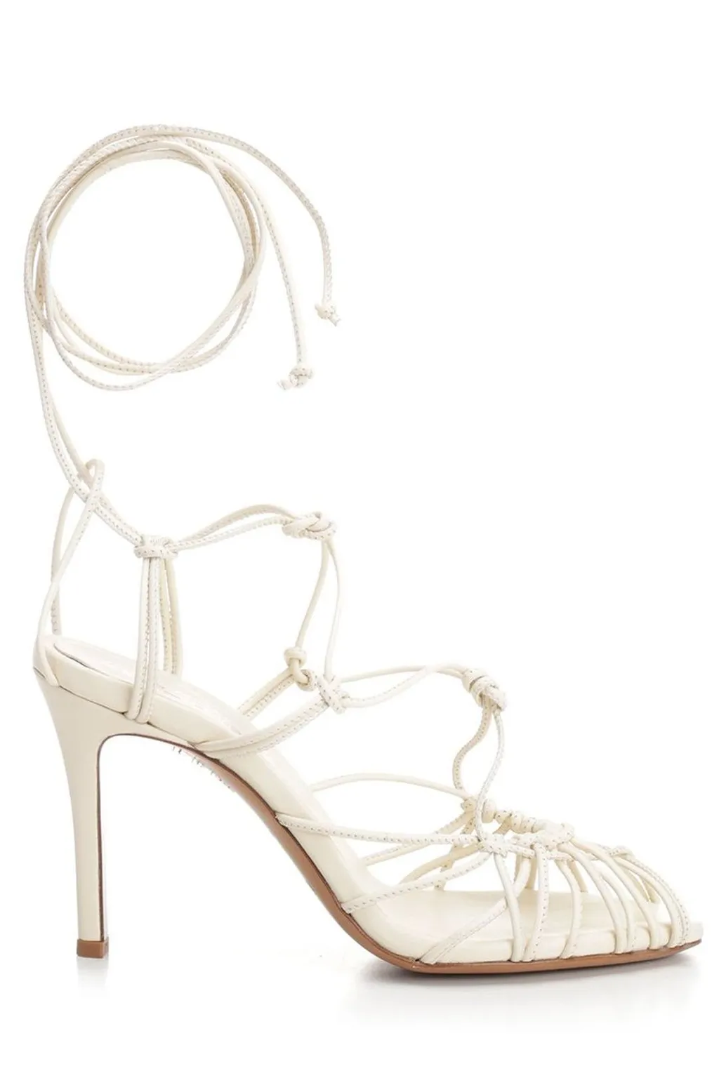 Strappy Lace-Up Heeled Sandals