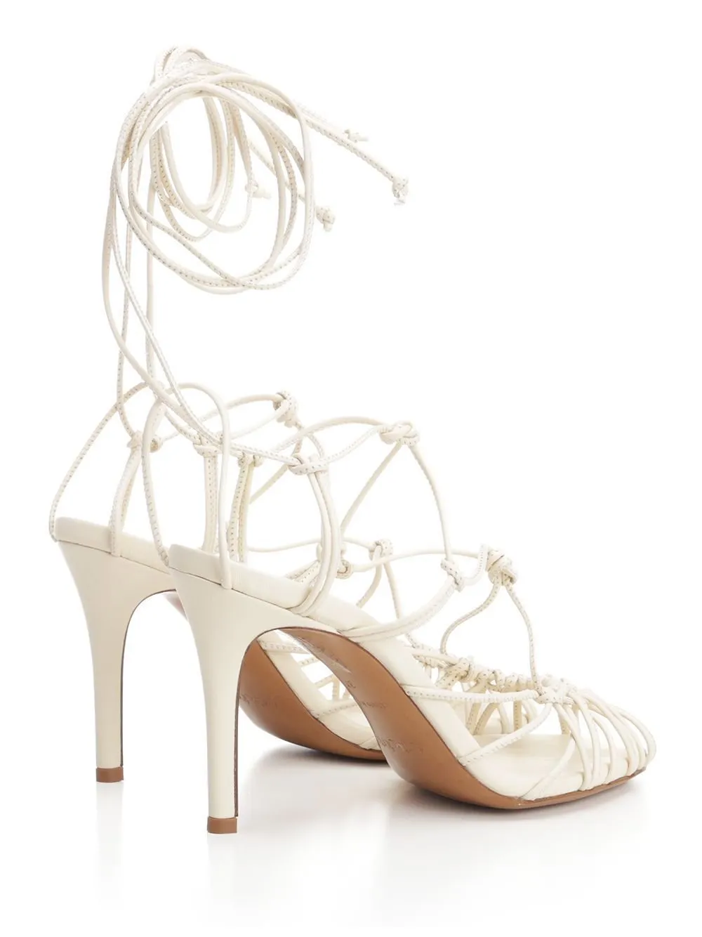 Strappy Lace-Up Heeled Sandals