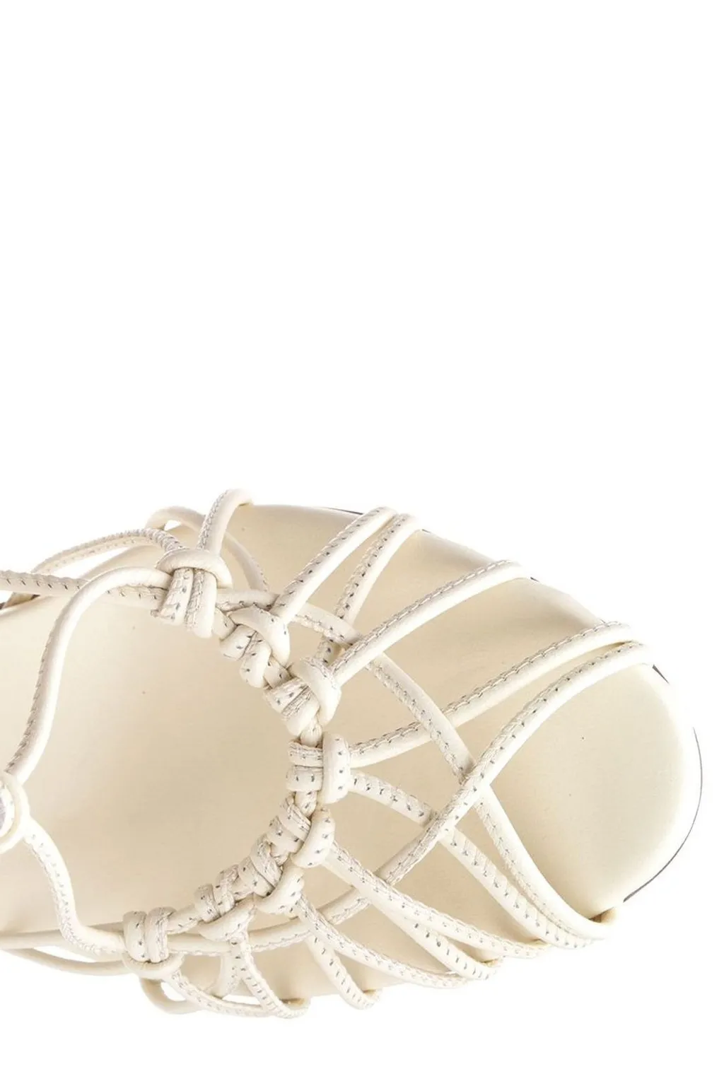 Strappy Lace-Up Heeled Sandals