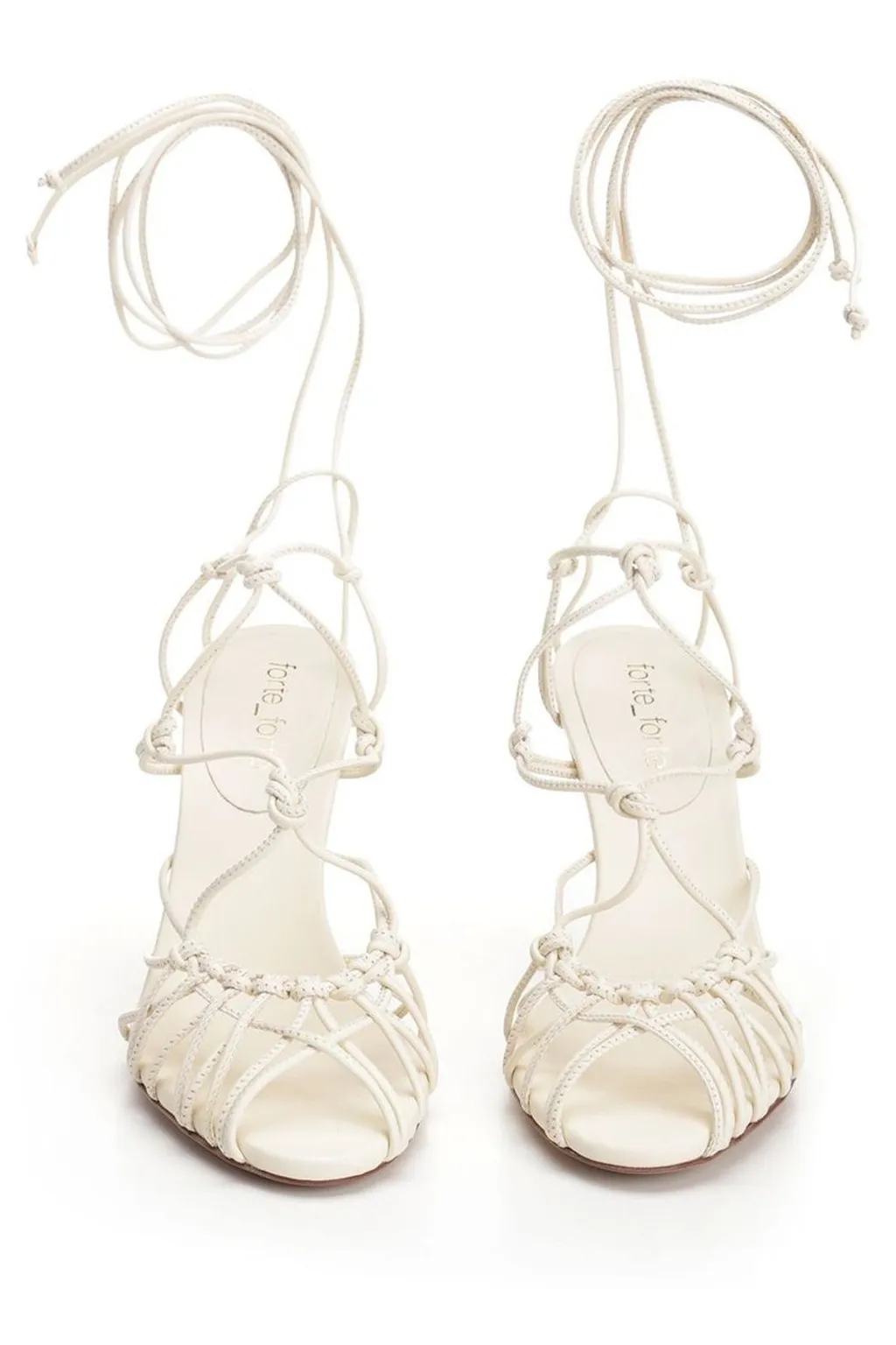 Strappy Lace-Up Heeled Sandals