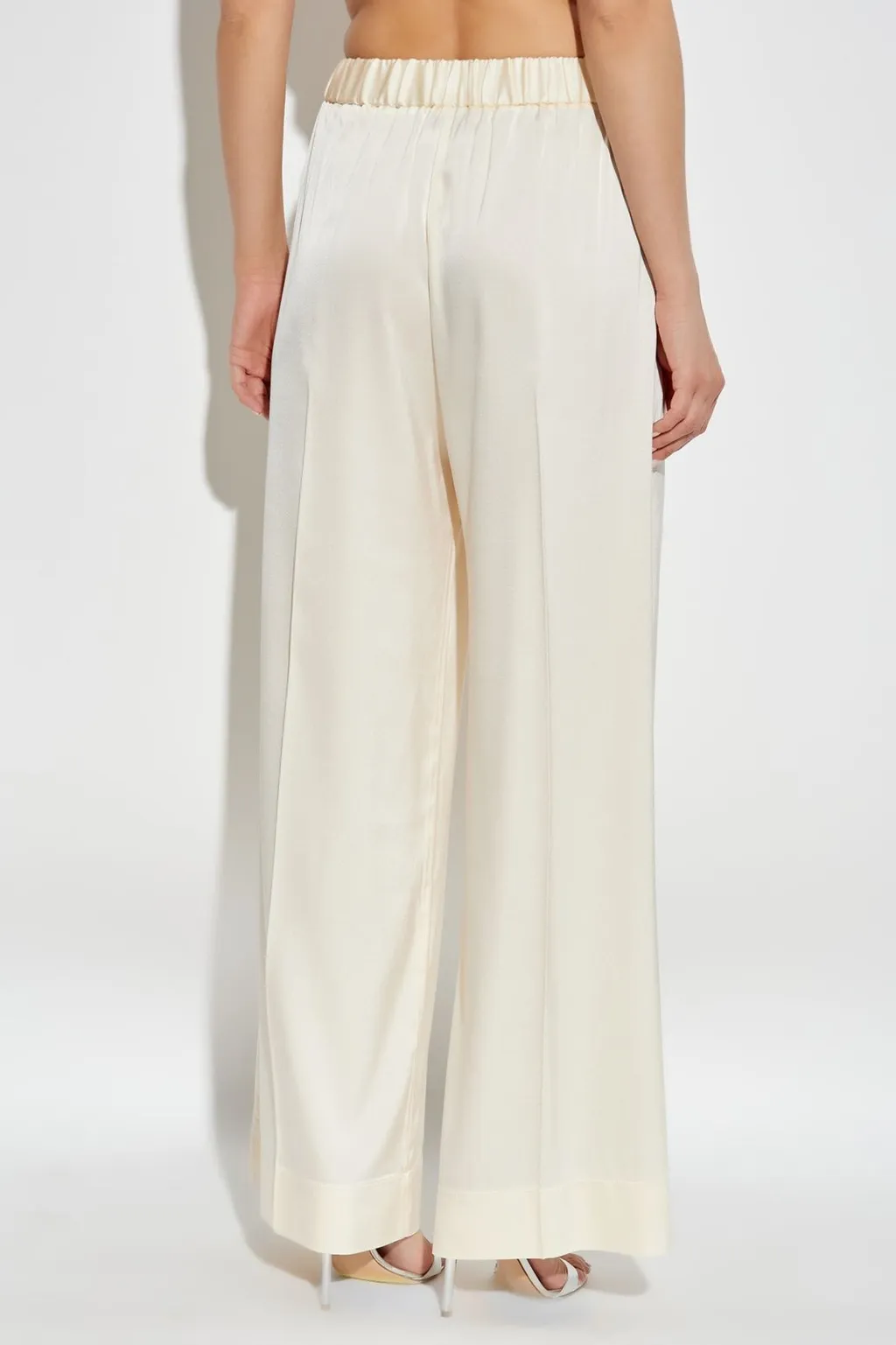 Wide-Leg Satin Trousers