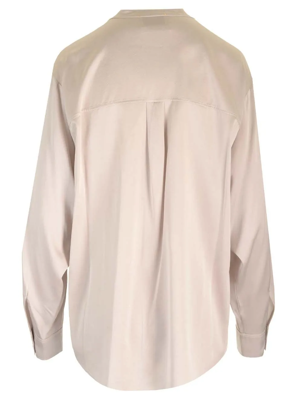 Band Collar Silk Shirt
