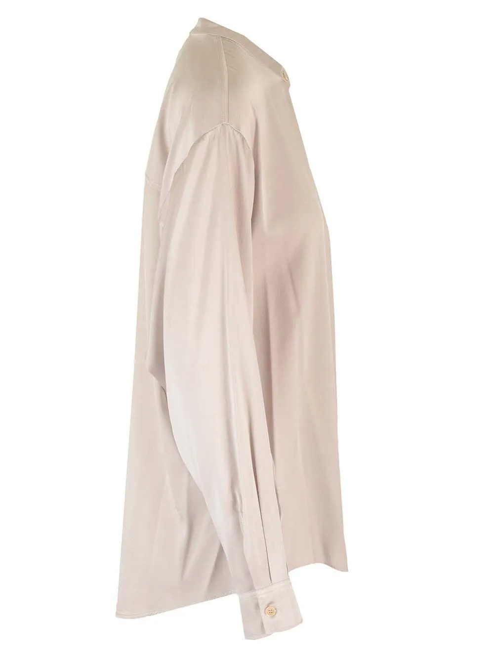 Band Collar Silk Shirt