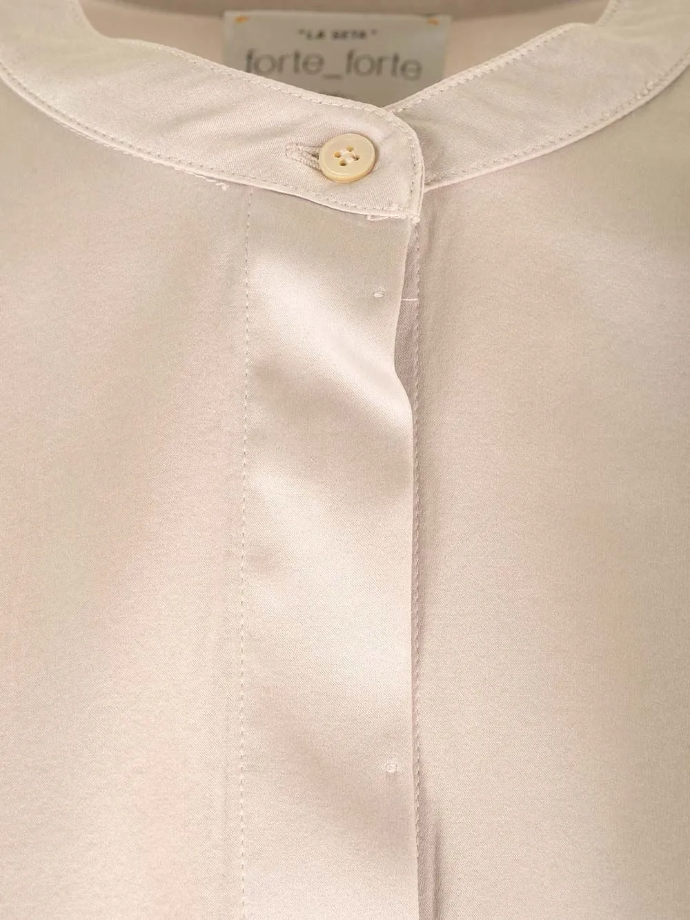 Band Collar Silk Shirt