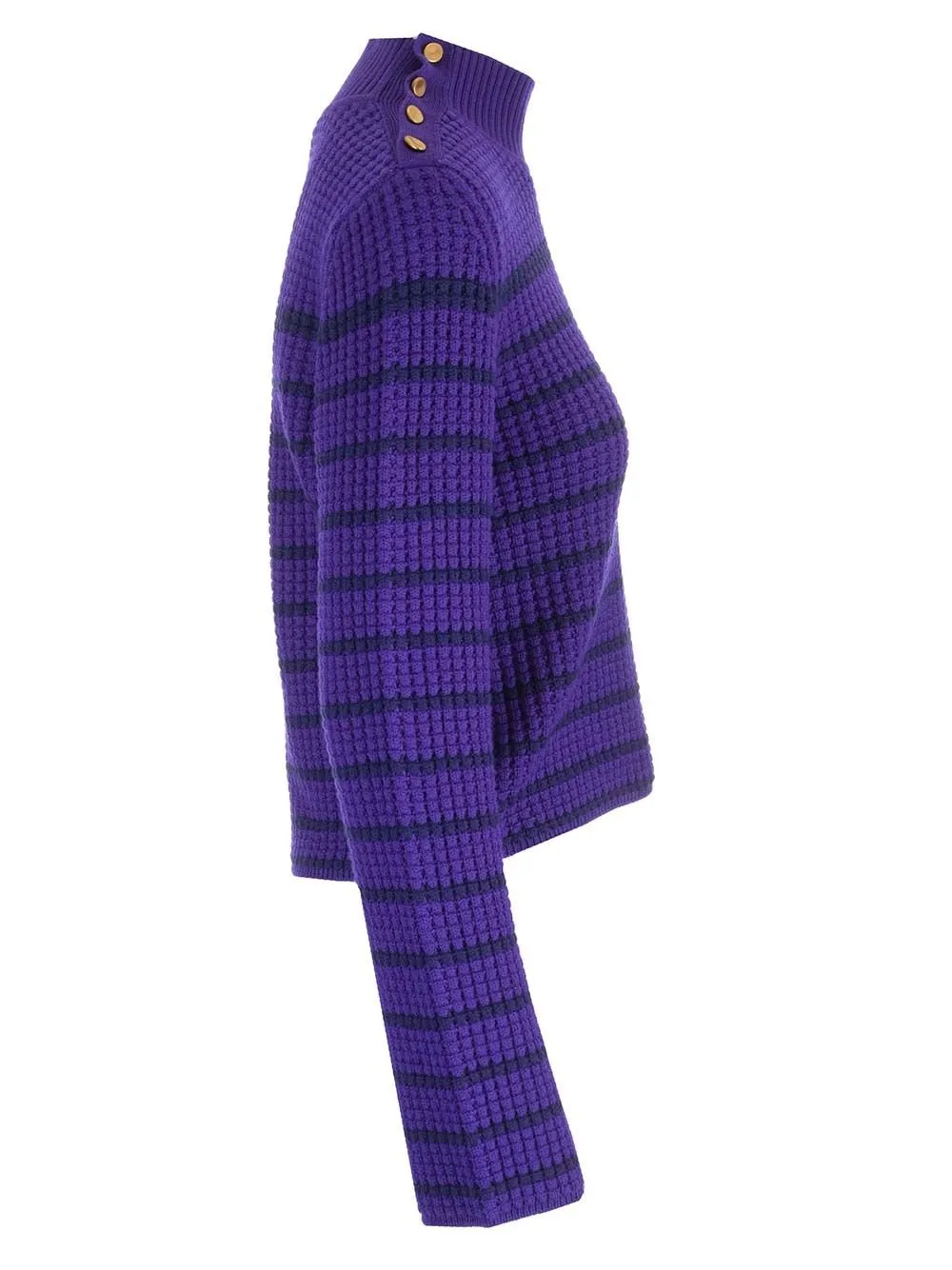 Striped Mock Neck Sweater