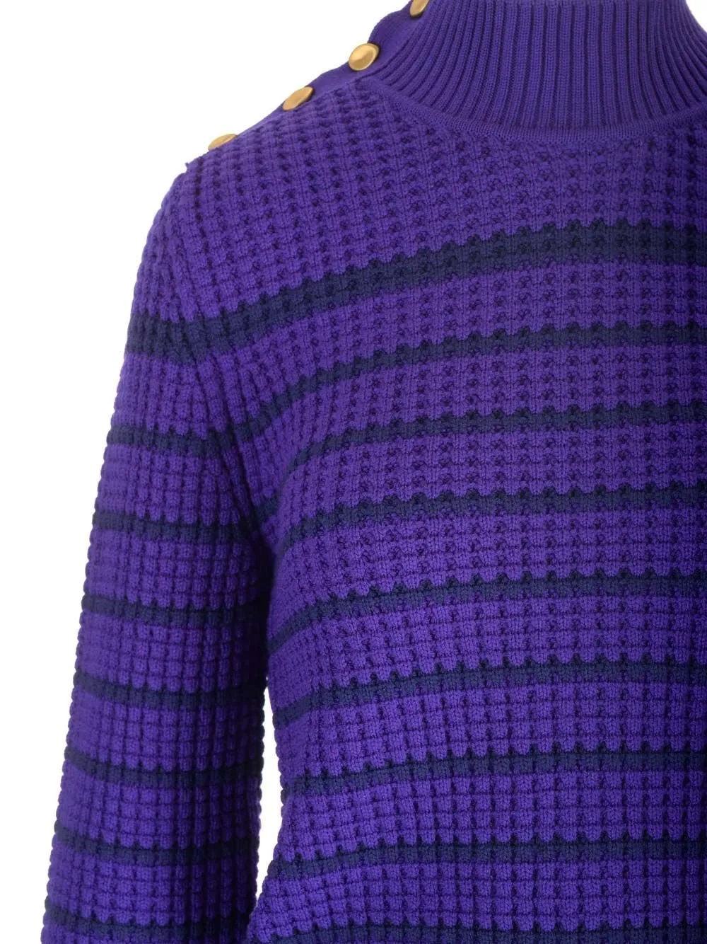 Striped Mock Neck Sweater