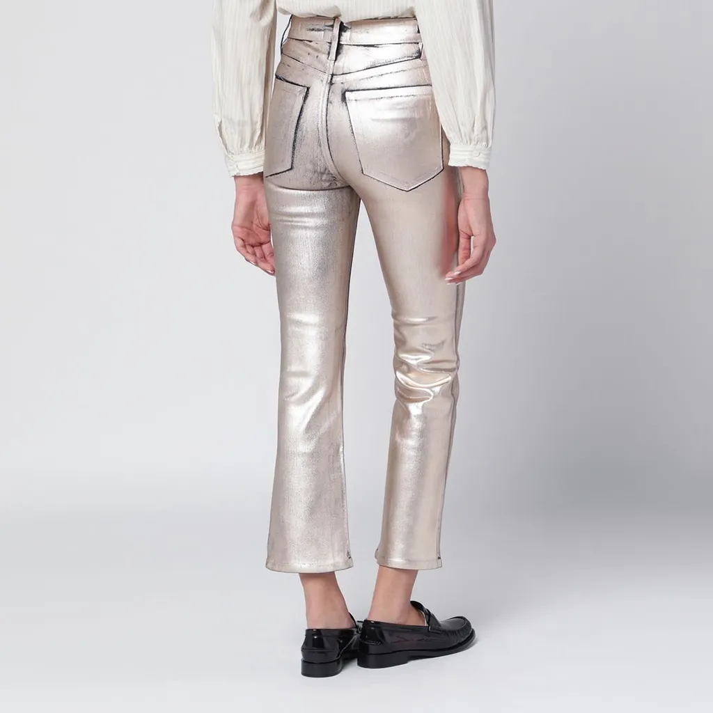 High-Waisted Cropped Flare Jeans