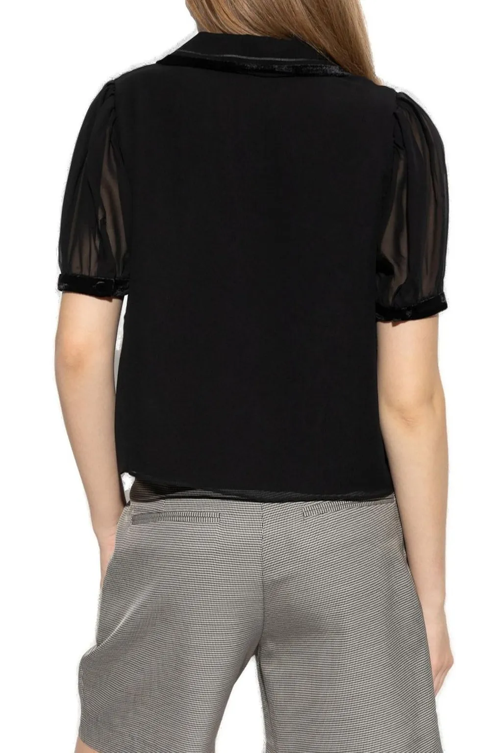 Velvet Trimmed Blouse