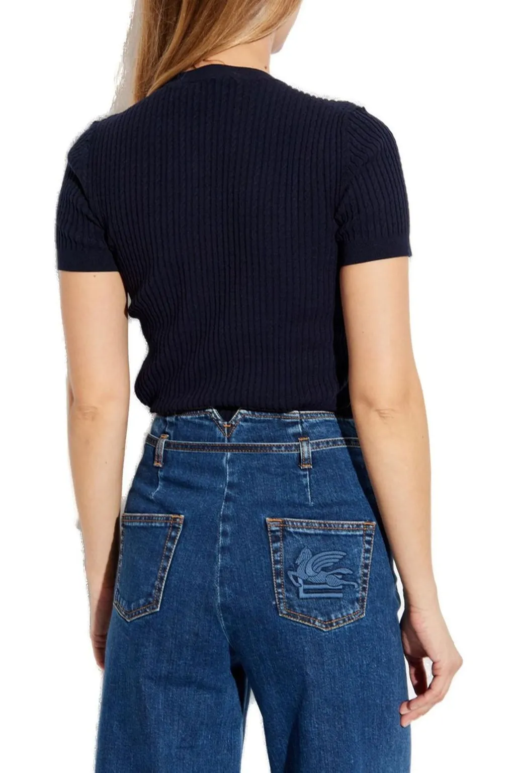 Cable Knit Short Sleeve Top