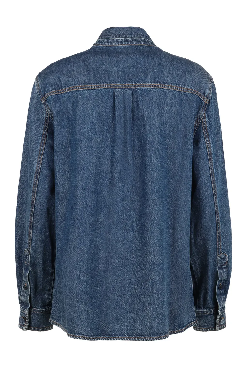 Denim Bow Blouse