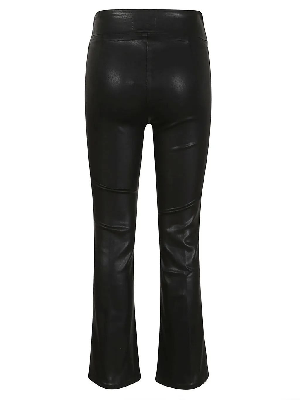 Cropped Flare Faux Leather Pants