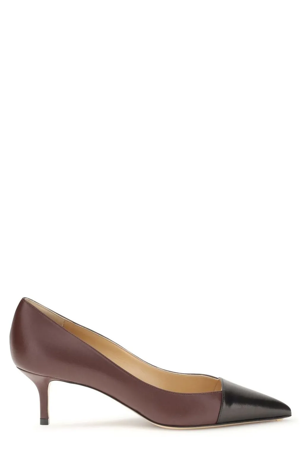 Two-Tone Pointed Toe Kitten Heels