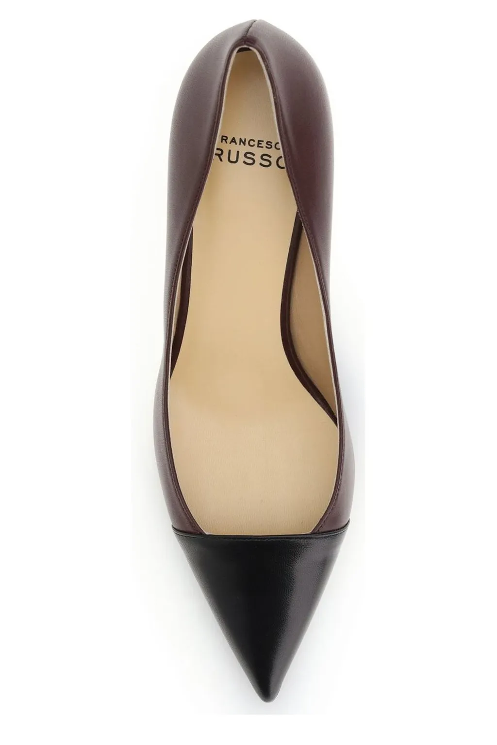 Two-Tone Pointed Toe Kitten Heels