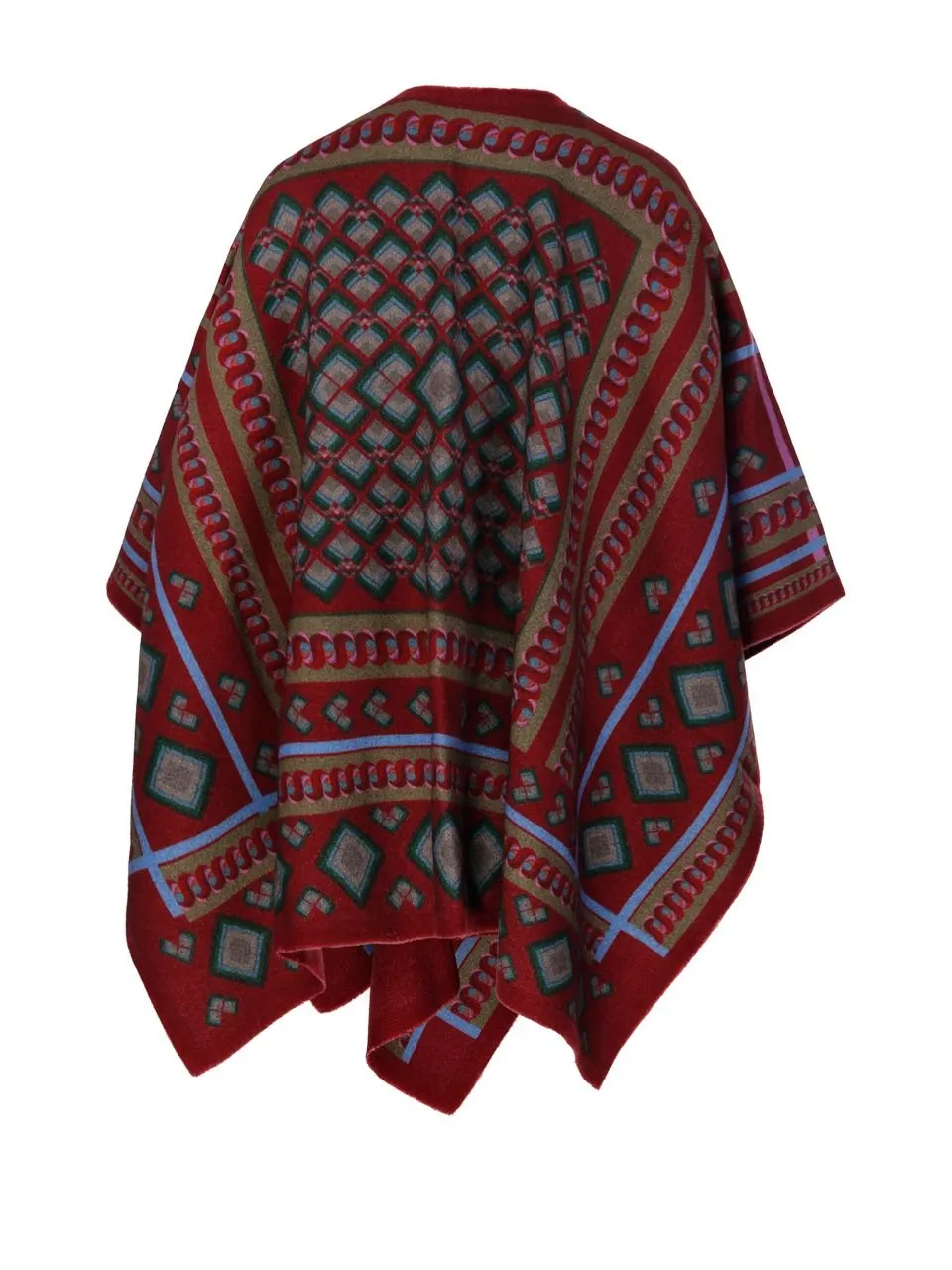 Geometric Print Poncho