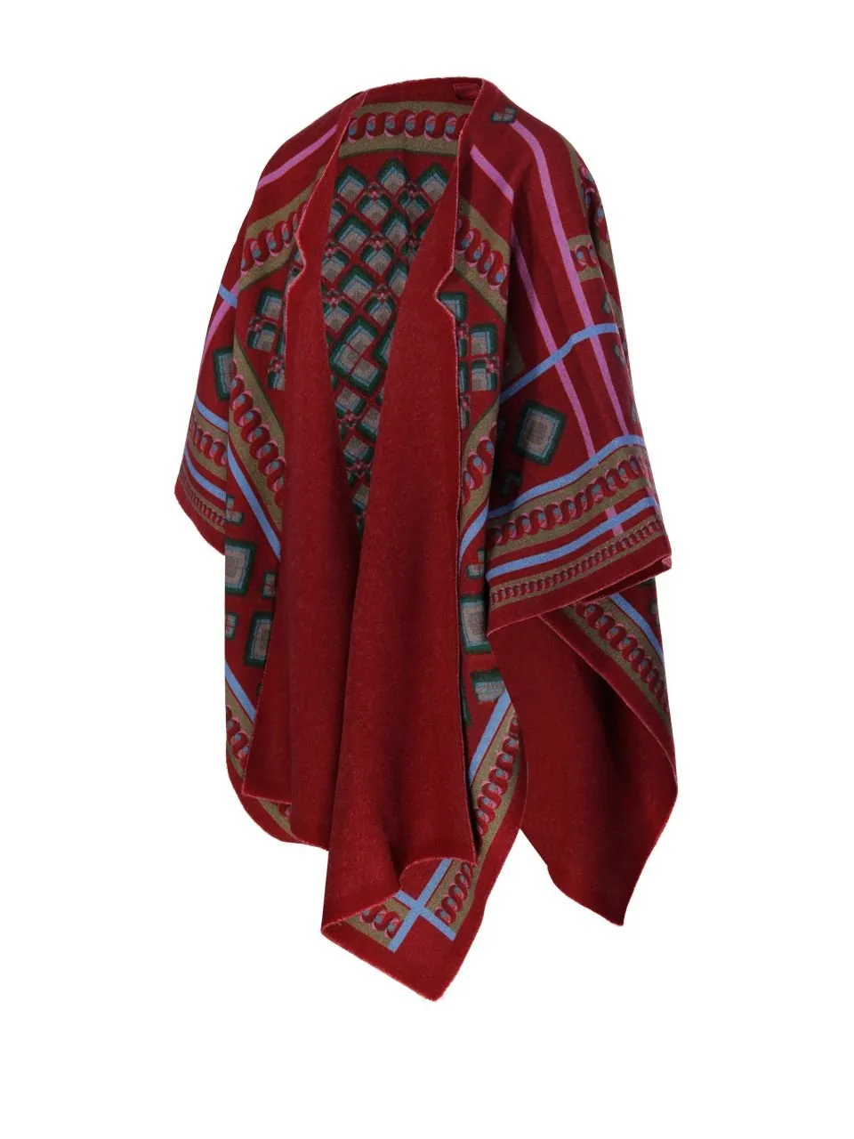 Geometric Print Poncho