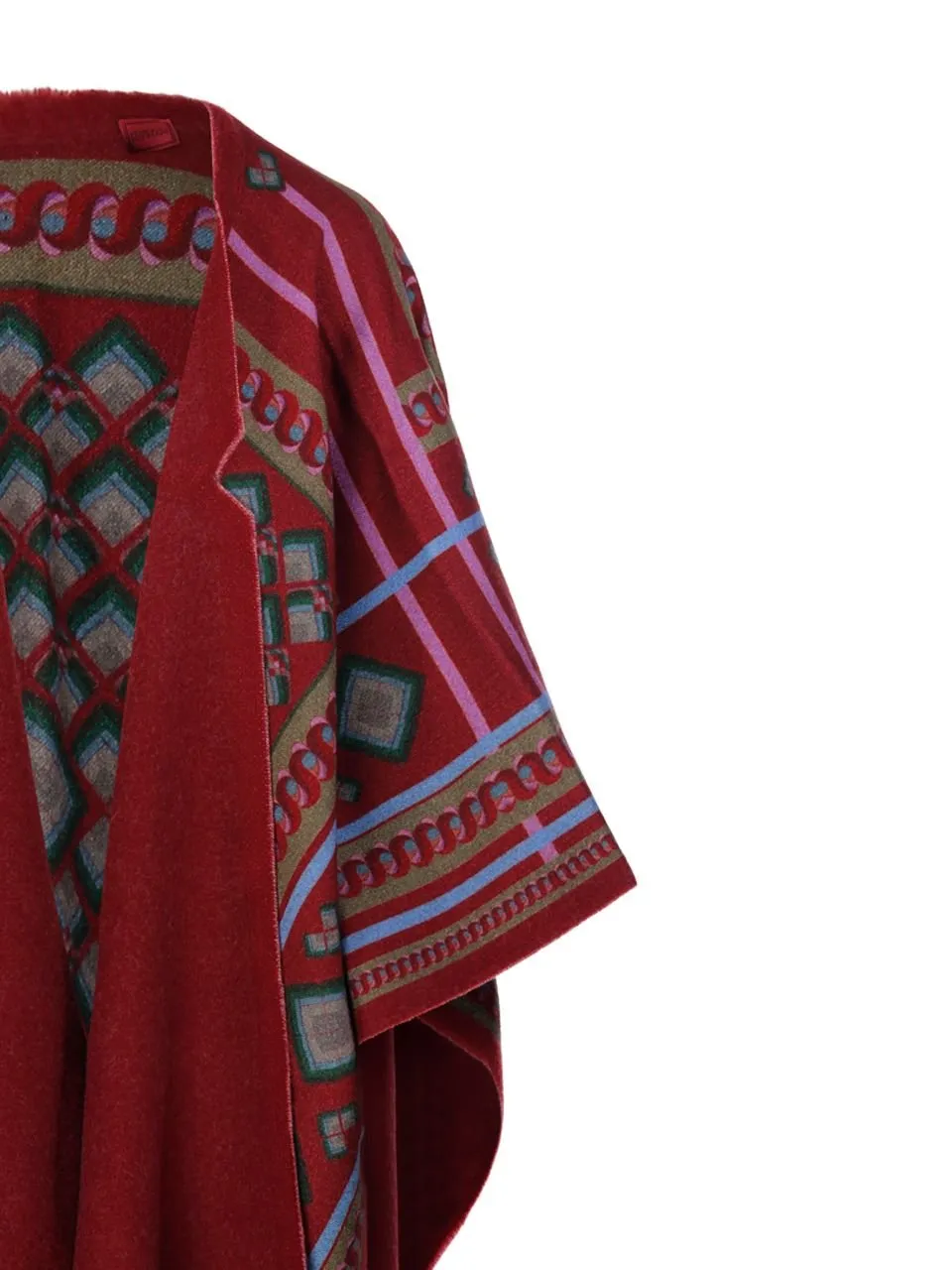 Geometric Print Poncho