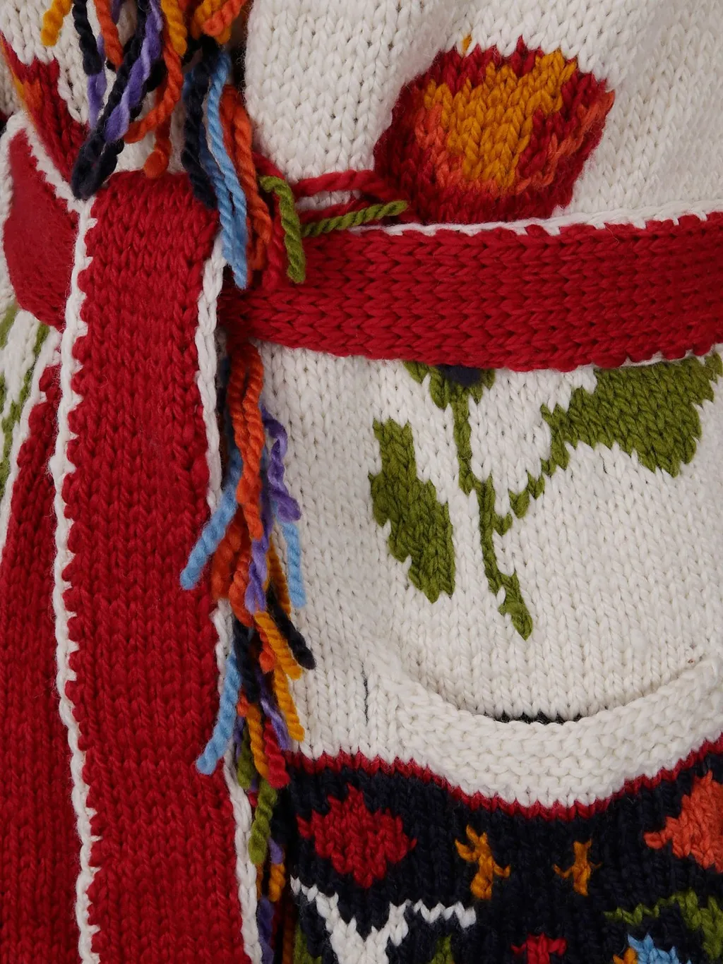 Cardigan With Belt And Fringe