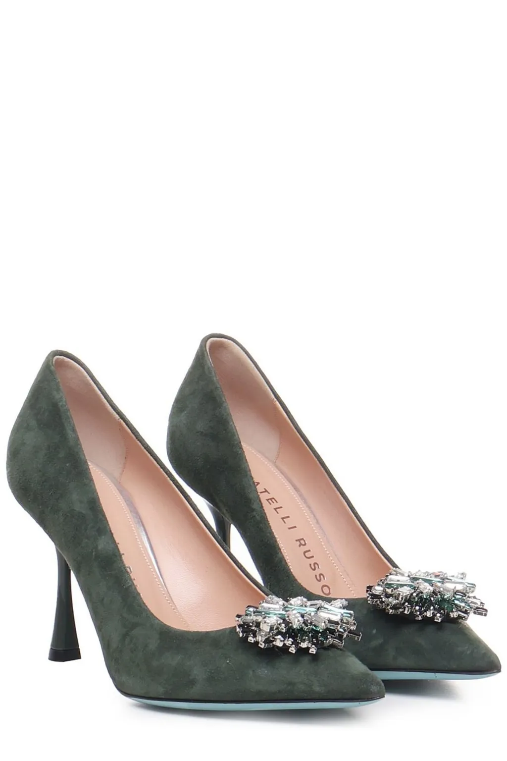 Pointed-Toe Pumps With Embellished Buckle