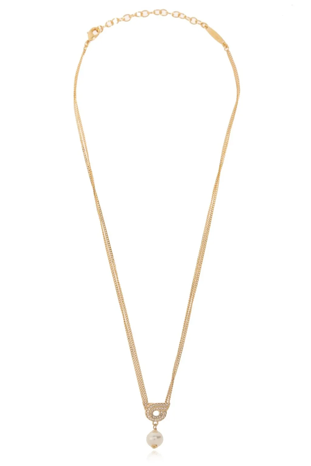Double Chain Necklace With Pearl