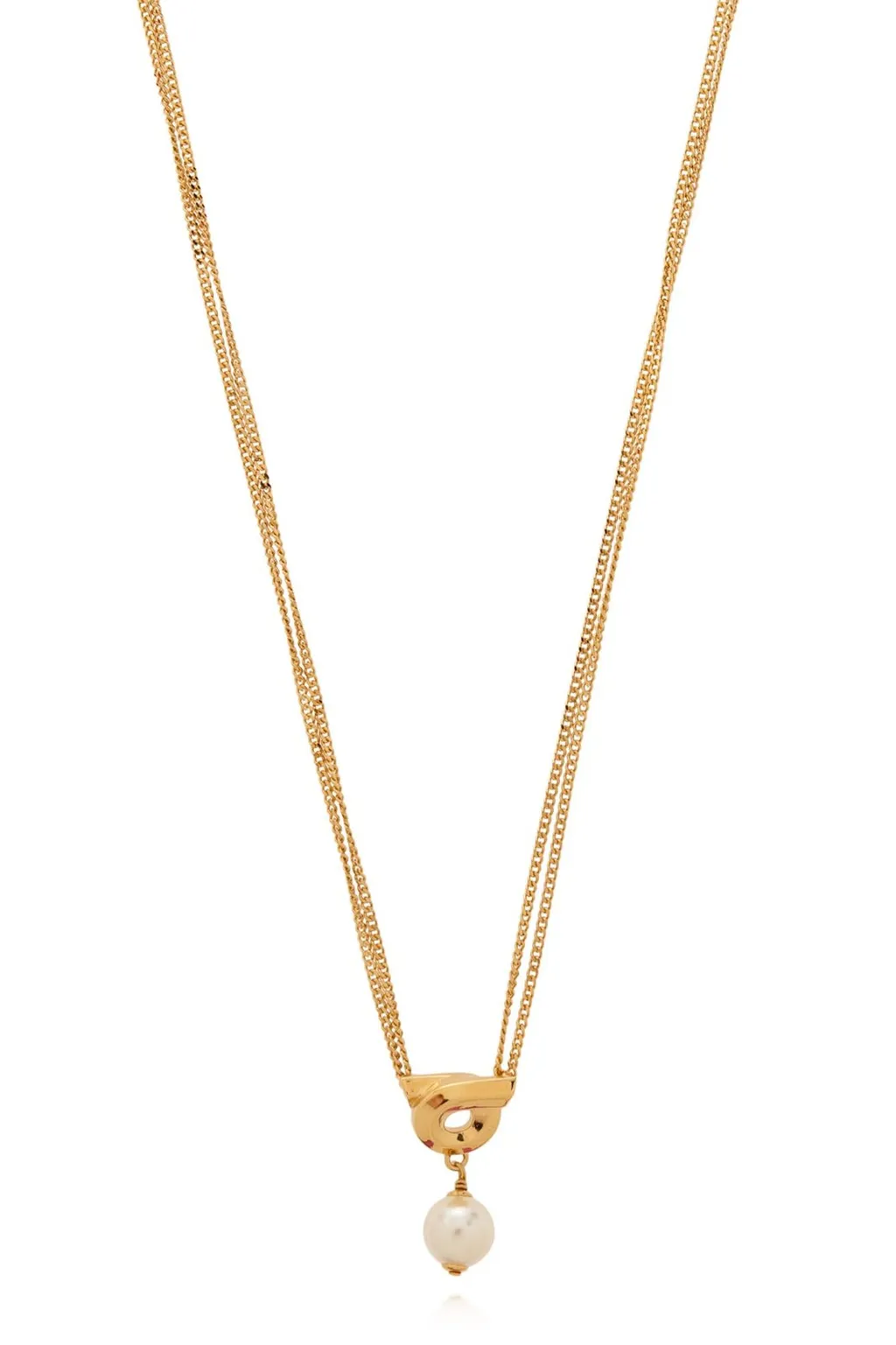 Double Chain Necklace With Pearl
