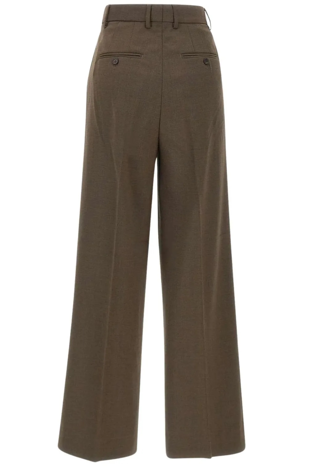 Wide-Leg Pleated Trousers