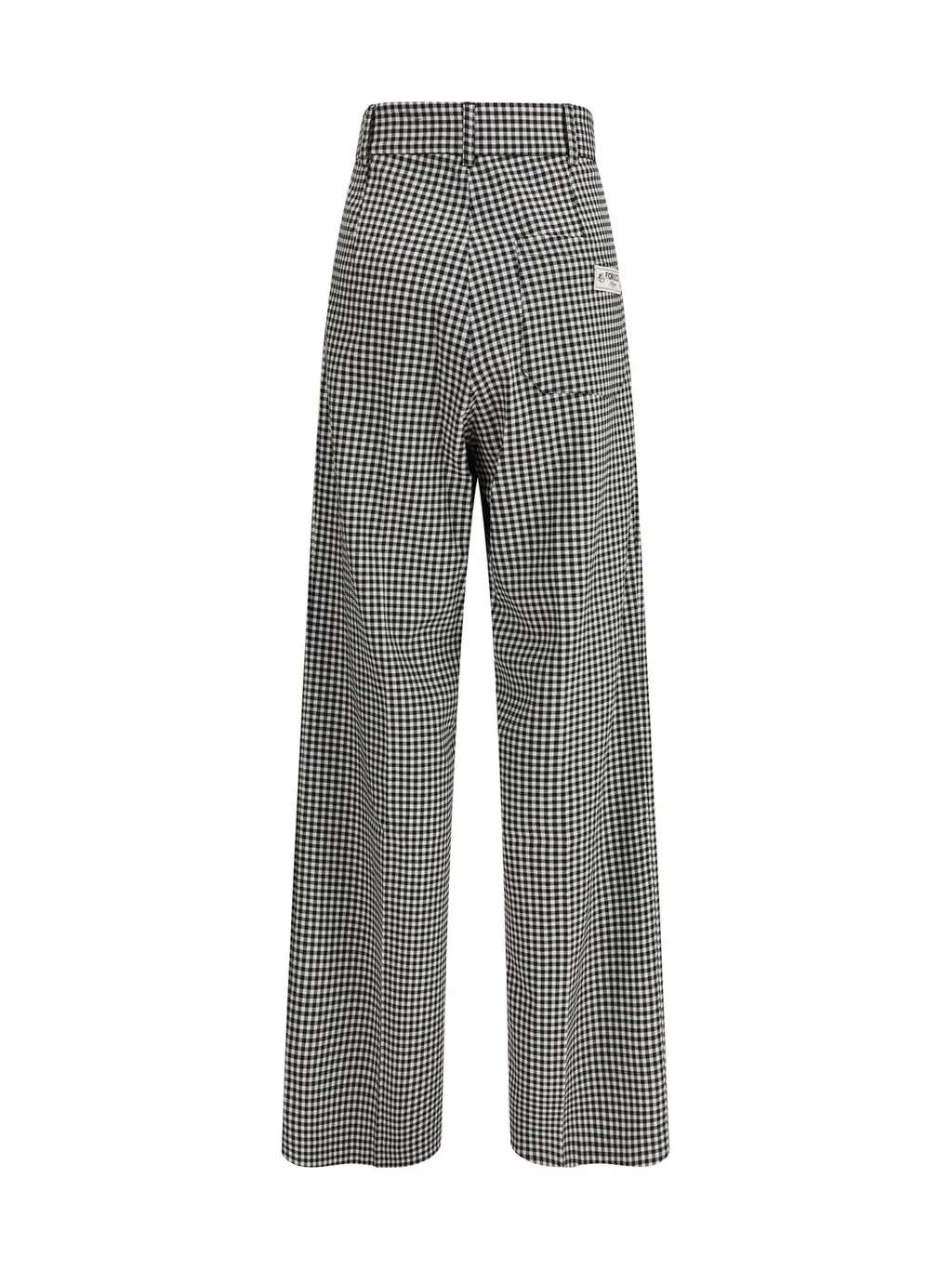 Gingham Wide-Leg Trousers