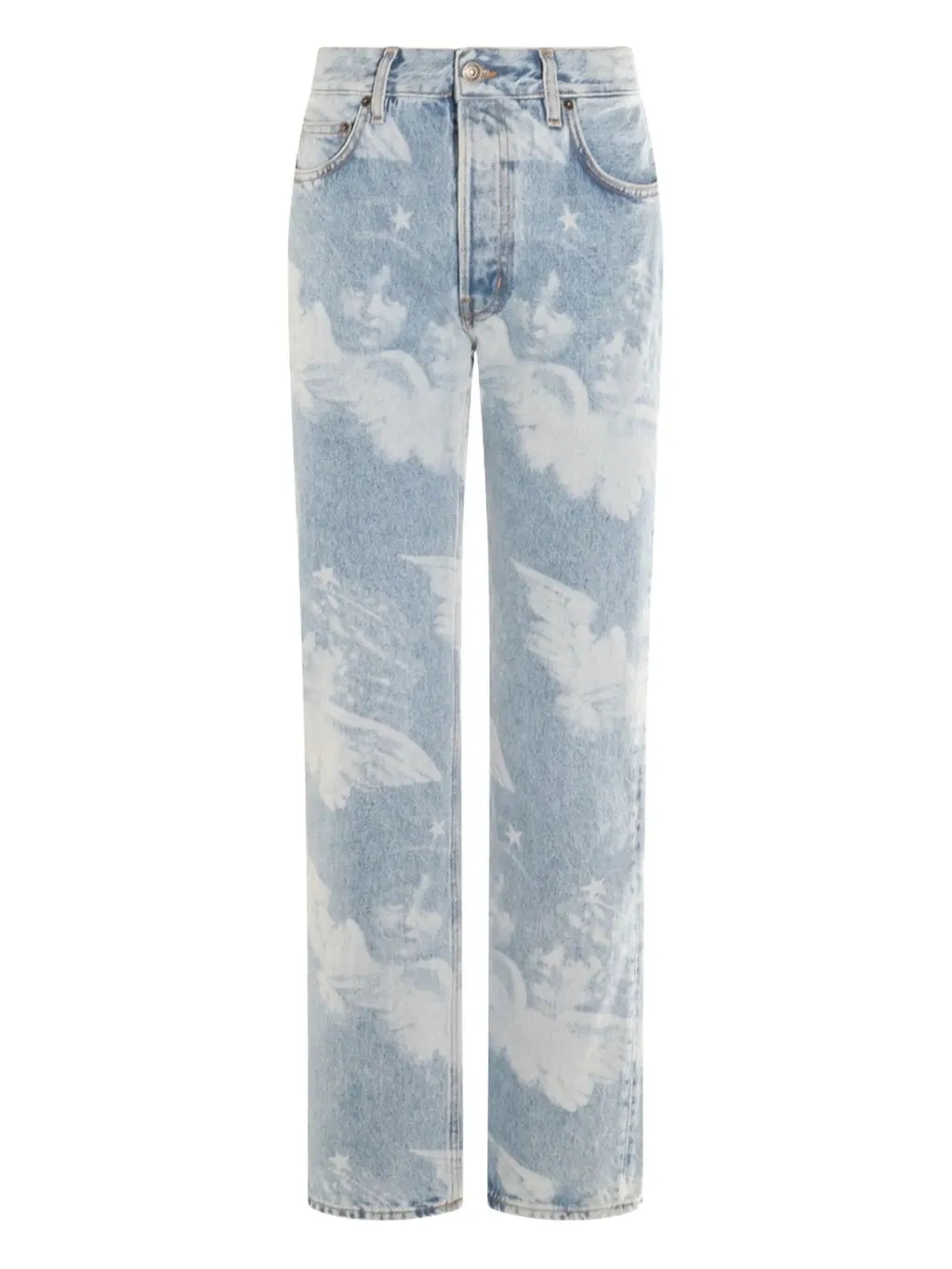 Angel Print Straight Leg Jeans