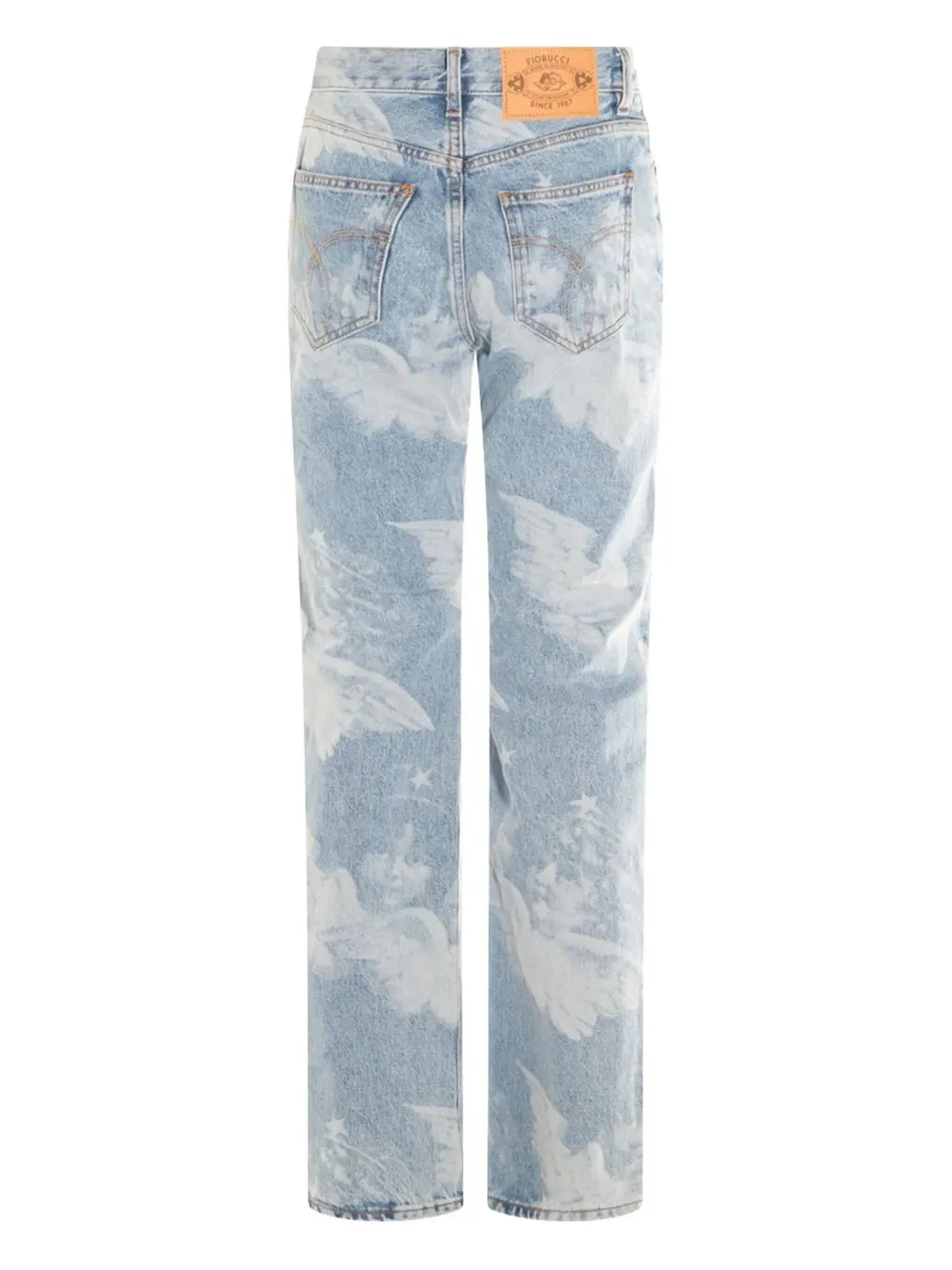 Angel Print Straight Leg Jeans