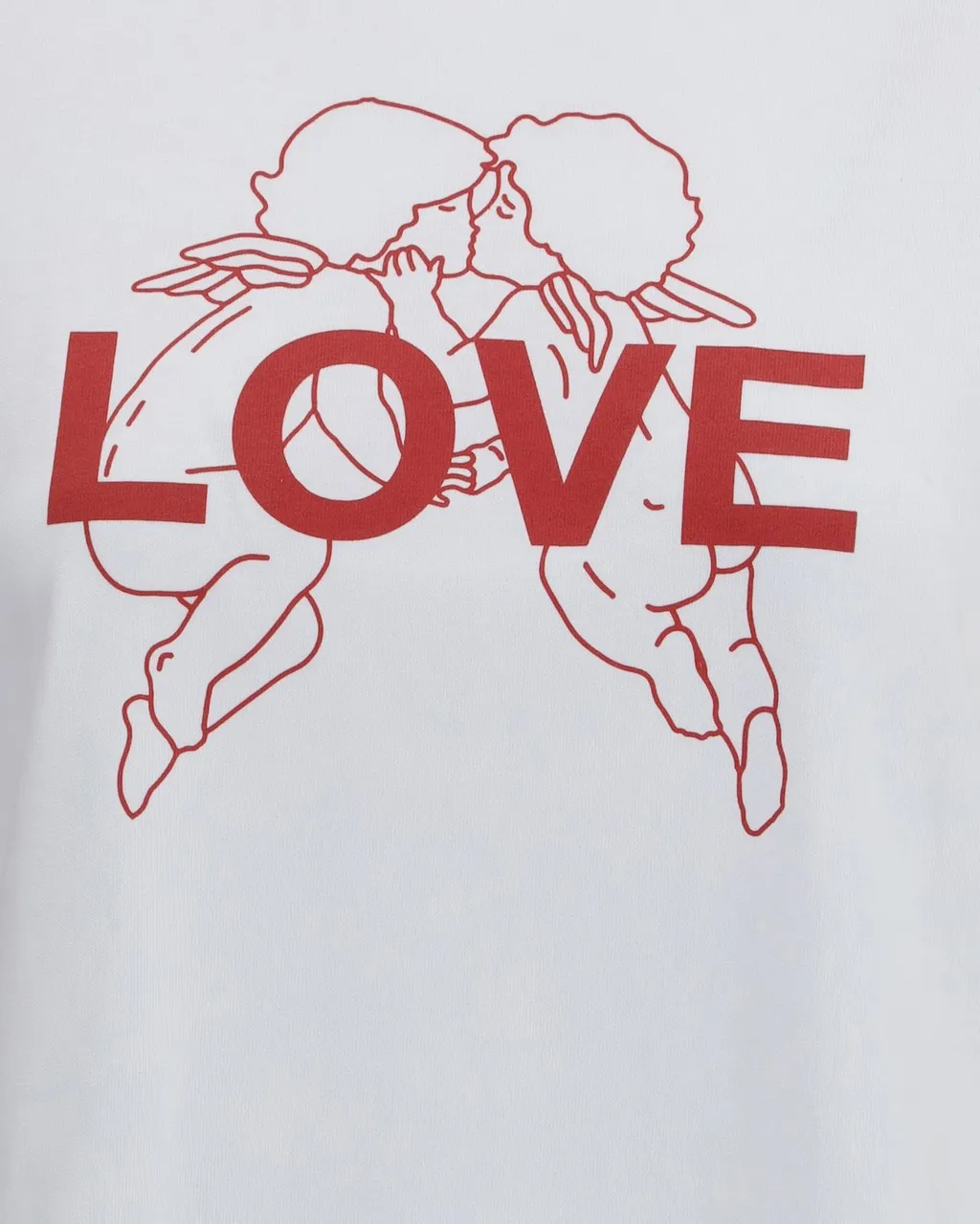 T-Shirt With Cherubs And Love Graphic