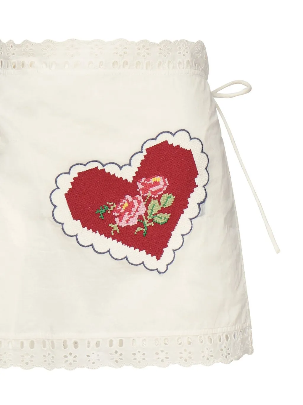 Mini Skirt With Heart Appliqué