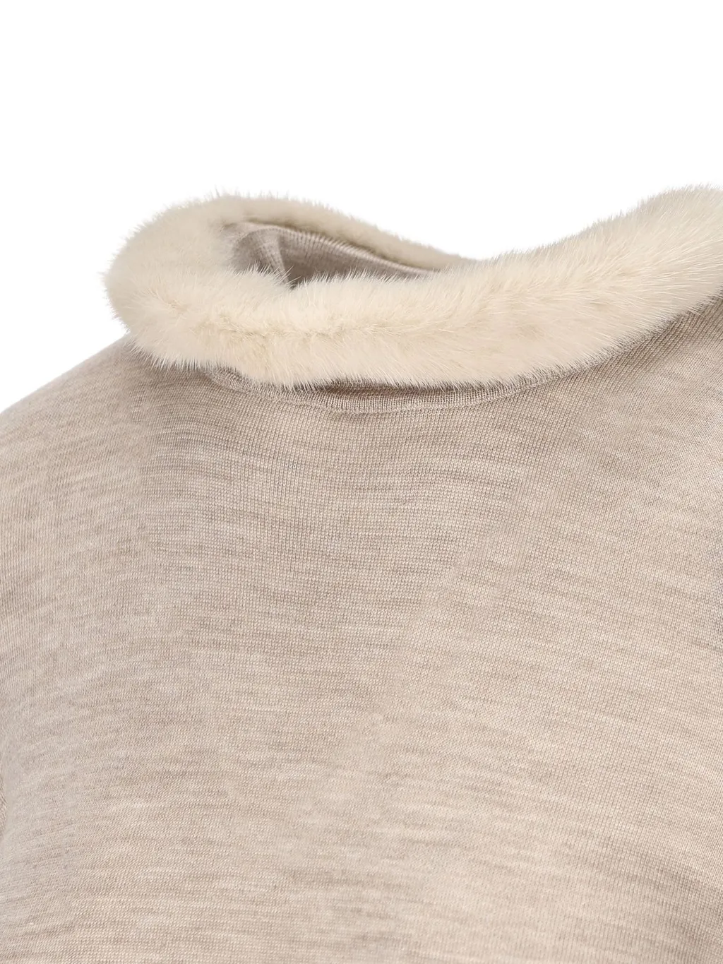 Turtleneck Dress With Fur Trim