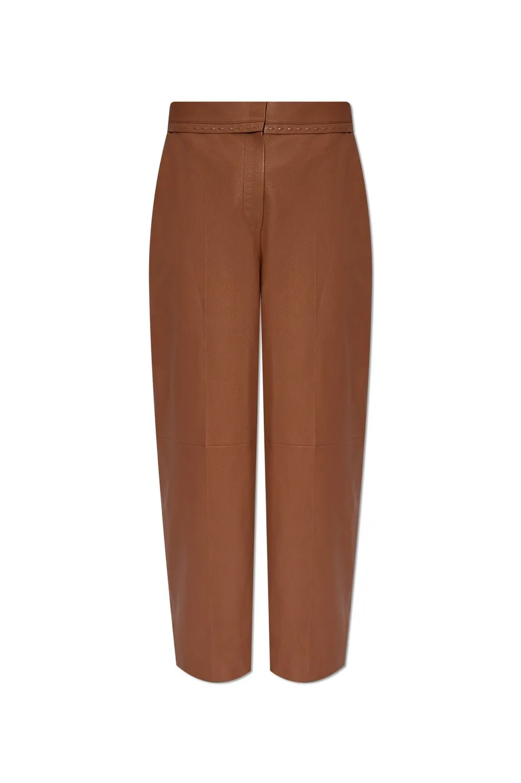 High-Waisted Leather Trousers