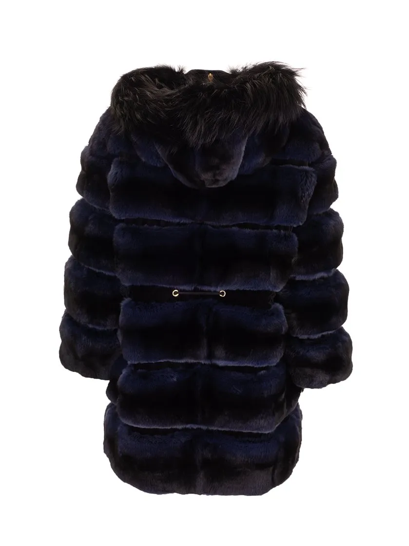 Fur Trimmed Hooded Coat