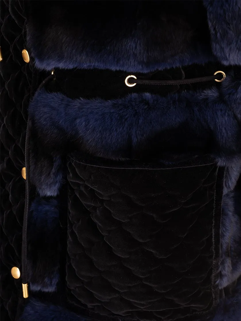 Fur Trimmed Hooded Coat