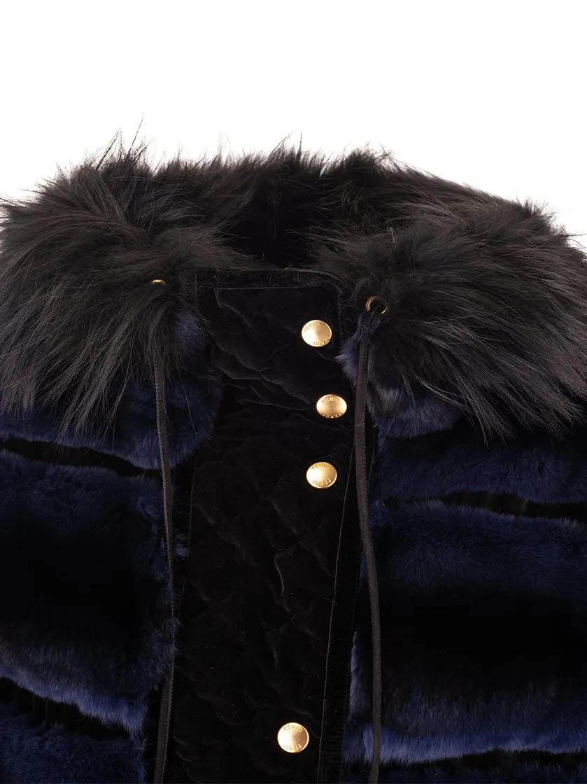 Fur Trimmed Hooded Coat