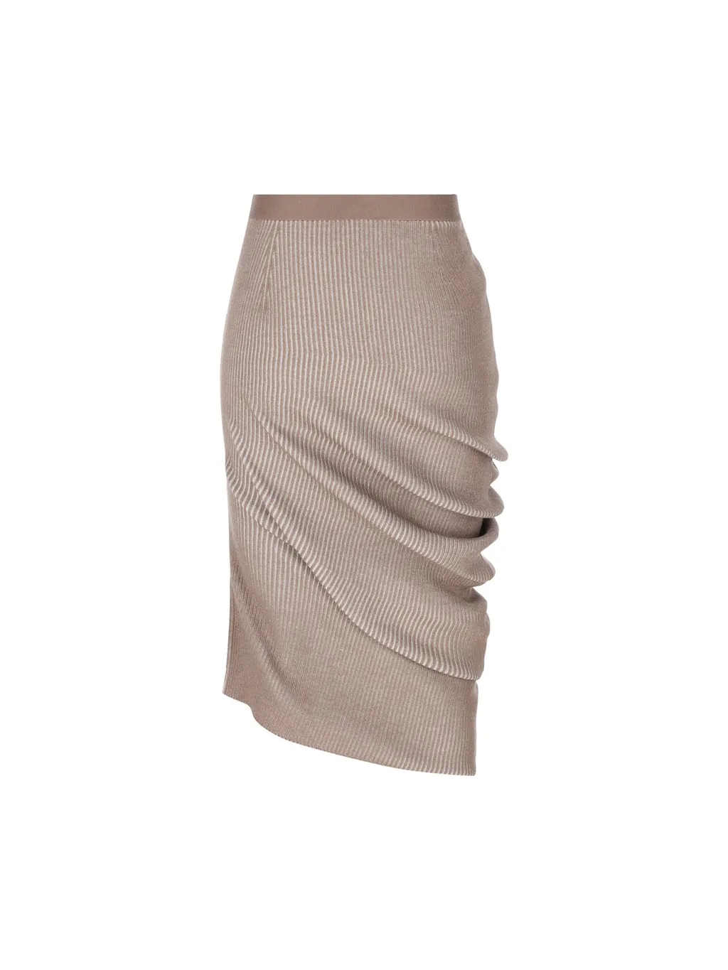 Ribbed Knit Asymmetrical Skirt