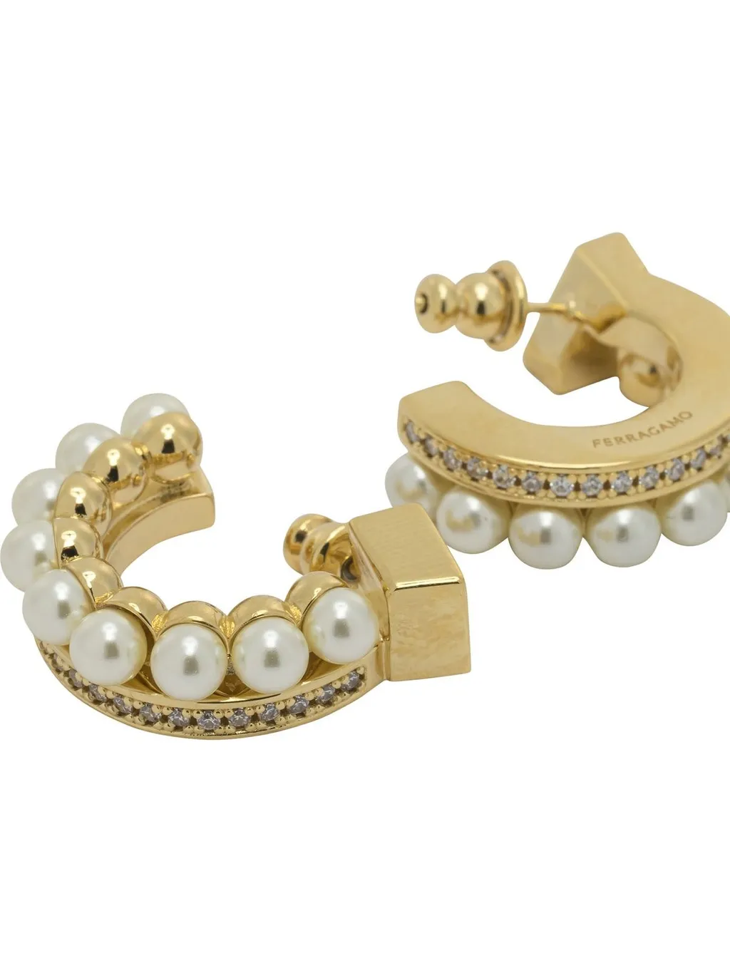 Hoop Earrings With Pearls And Crystals