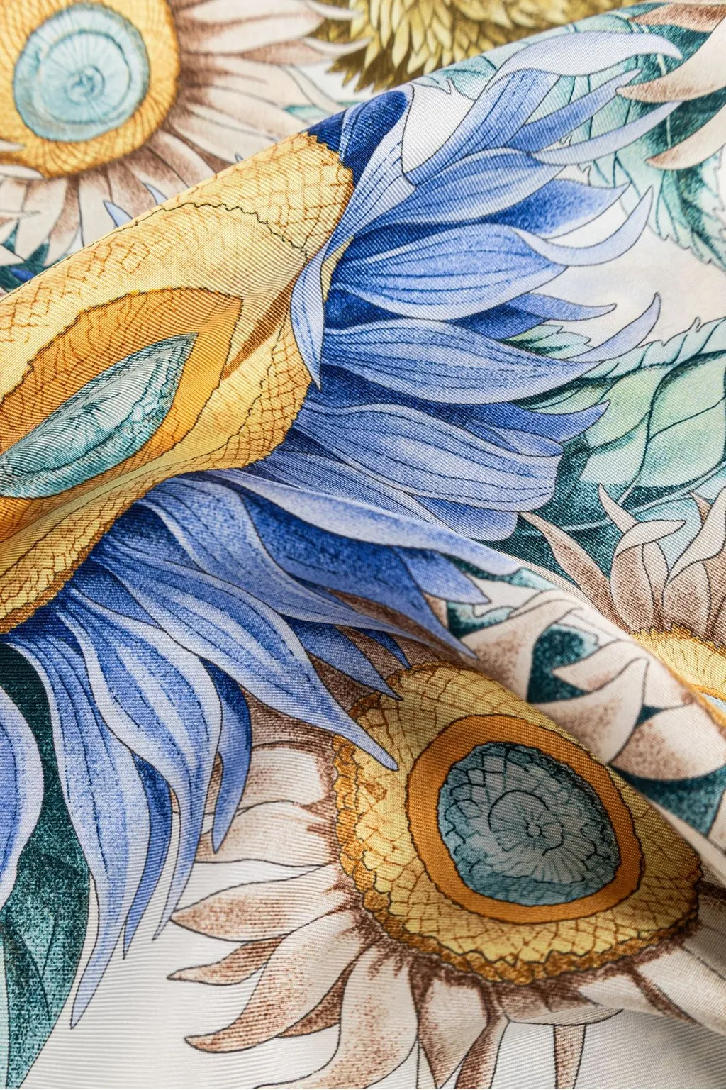 Sunflower Print Silk Scarf