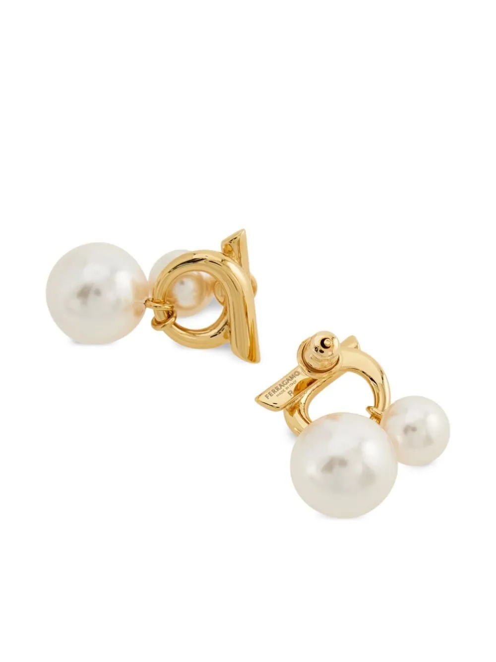Gancini Pearl Drop Earrings