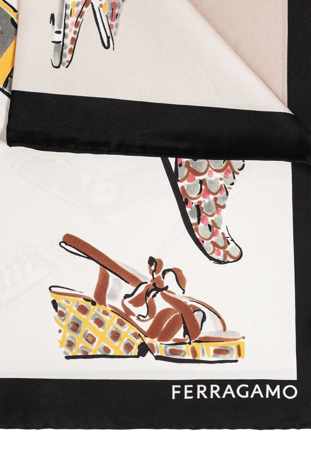 Silk Scarf With Shoe Print