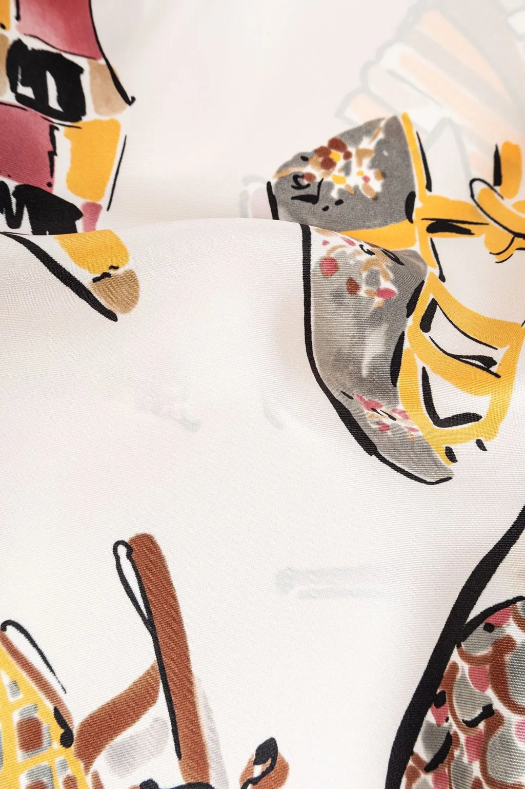 Silk Scarf With Shoe Print
