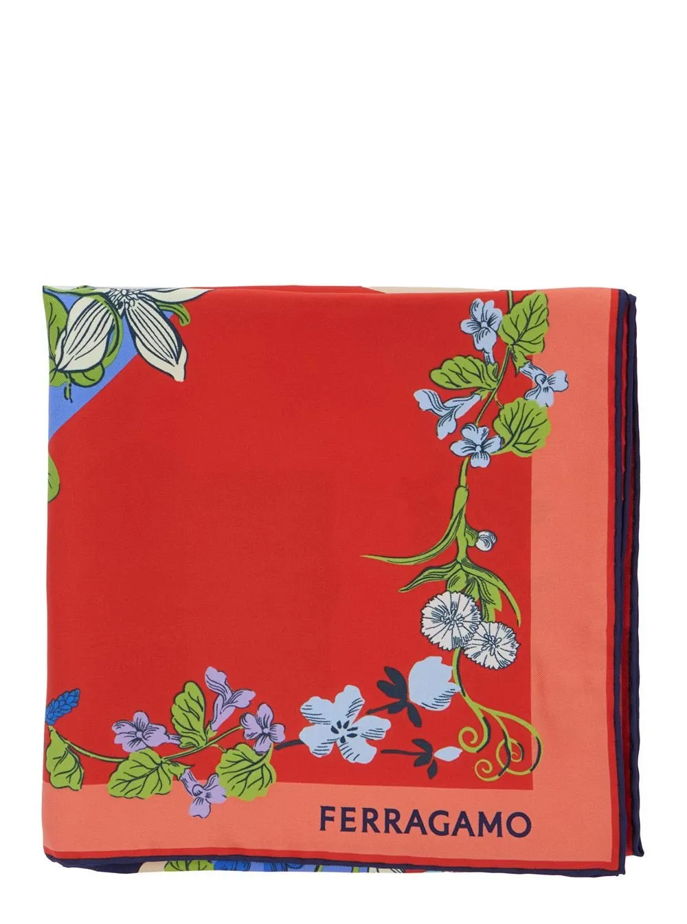 Floral Print Silk Twill Scarf
