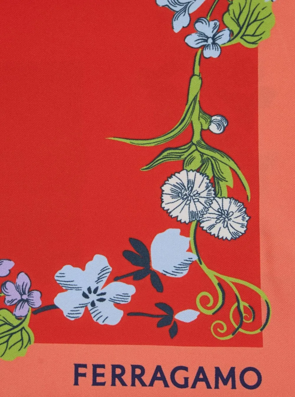 Floral Print Silk Twill Scarf
