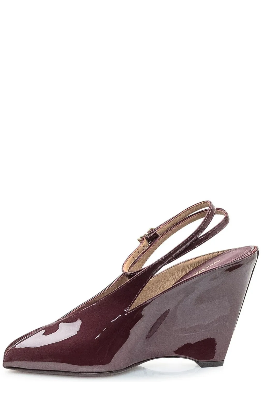 Patent Leather Wedge Slingbacks